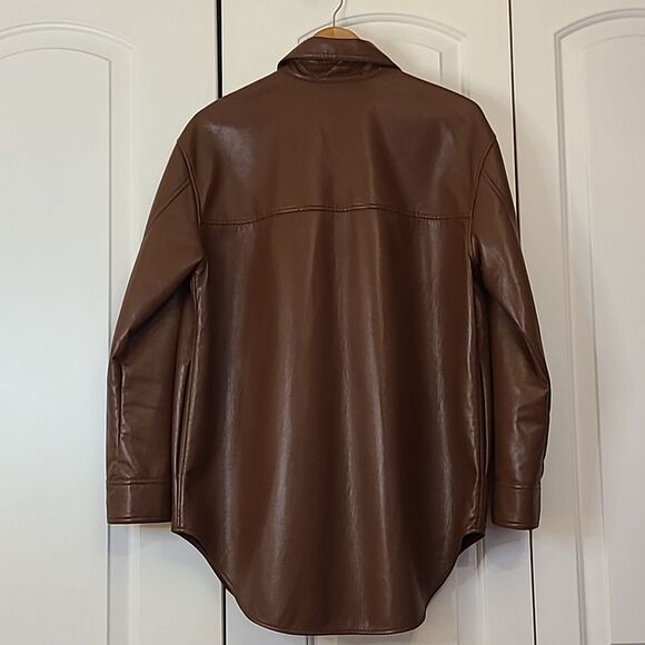 Wilfred The Ganna Vegan Leather Shirt Jacket Brown Size M - Picture 11 of 16